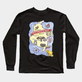 Map of Colombia Long Sleeve T-Shirt